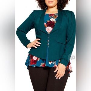 City Chic Teal Blazer NWOT